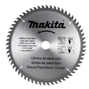 Sierra Circular 9.1/4" x 60 Dientes TUNGSTENO Madera 51384 MAKITA