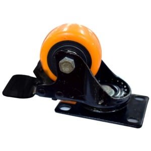 Rodachina 2-1/2" Plataforma Giratoria Con Freno NARANJA