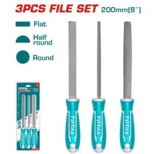 Limas 3 Piezas 8" Plana + Redonda + Media Caña Para Madera TOTAL