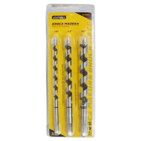 Brocas Para Madera Tipo Auger 8" 3 Piezas BCM301 UYUSTOOLS