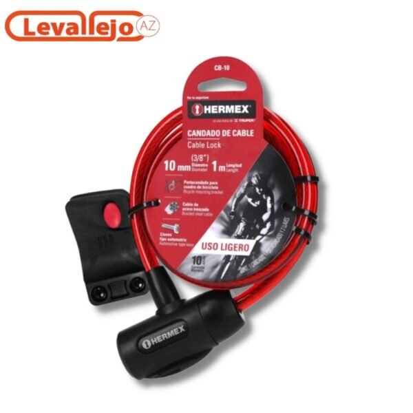 Candado para Bicicleta con Llave 38 x 1MT CB 10 HERMEX