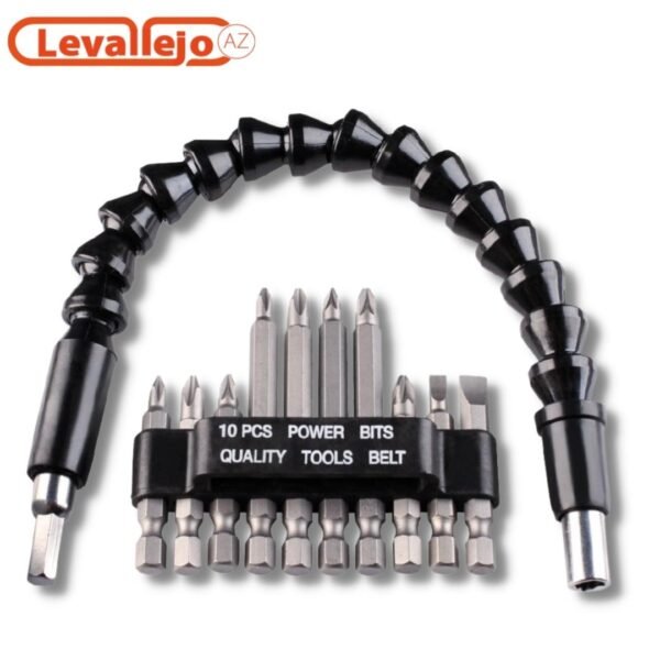 Juego de Puntas para Destornillador 10 Piezas + Extensor Flexible KWB