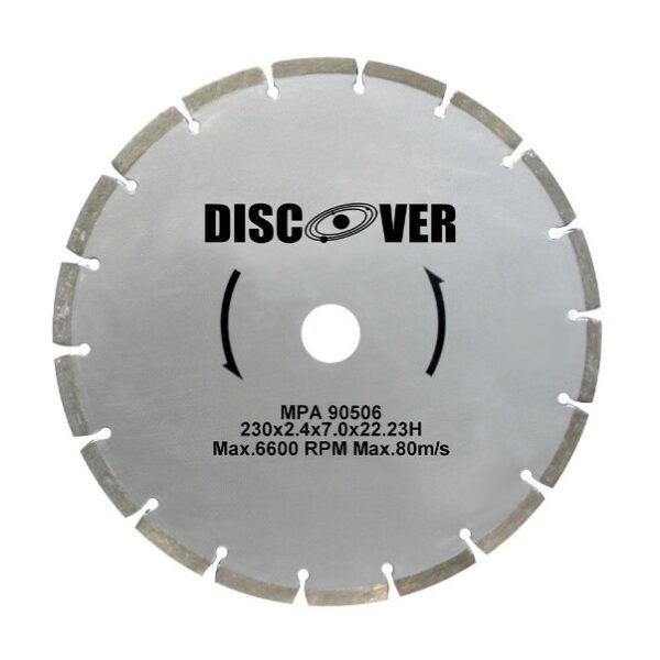 Disco Diamantado Segmentado de 9″ JN404 DISCOVER.