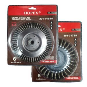 Grata Acero 6" x Rosca 5/8" Entorchada Inoxidable HOPEX