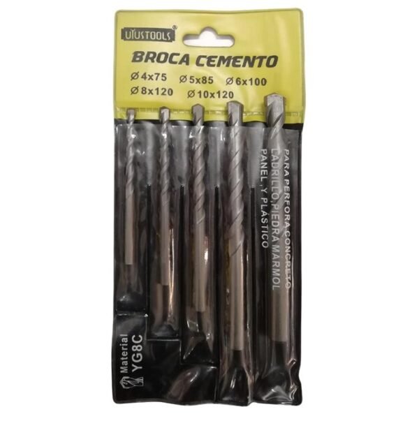 Brocas Para Muro 5 Piezas de 4mm - 10mm BCCS5U UYUSTOOLS.