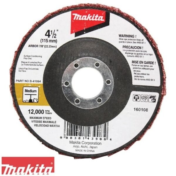 Disco Lija (Lamina) FLAP 4.1/2" Rojo Para Vidrio MAKITA.