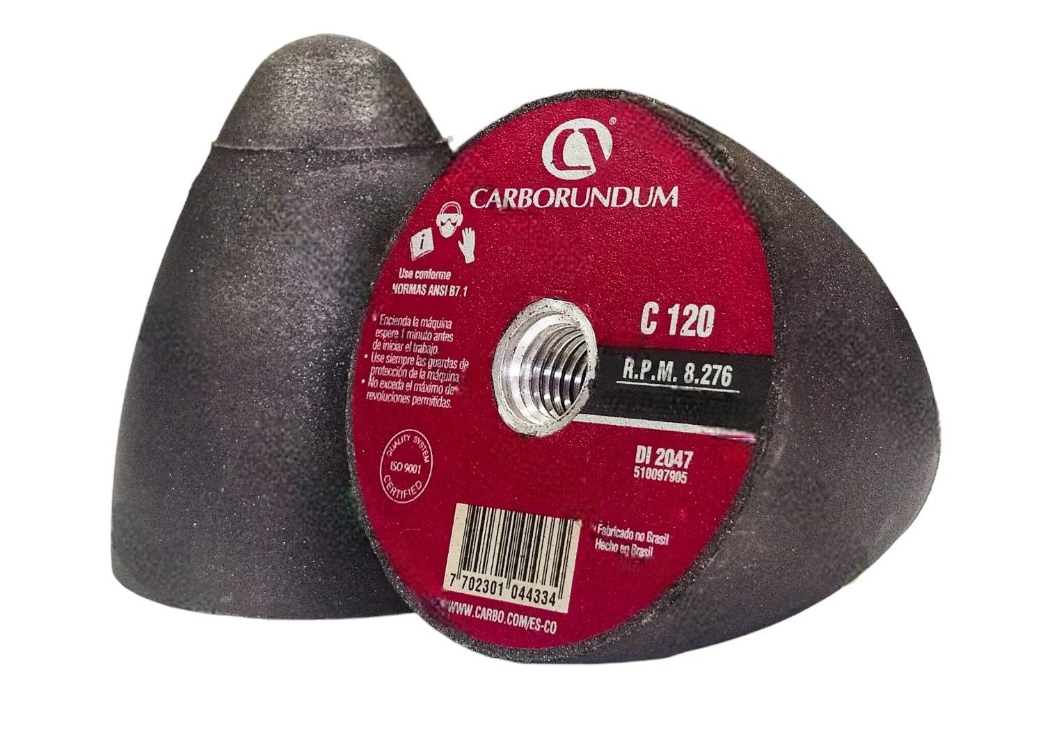 Piedra Cono 3" x 3-1/2" x 5/8" C-120 CARBORUNDUM 1 Piedra Cono 3" x 3-1/2" x 5/8" C-120 CARBORUNDUM