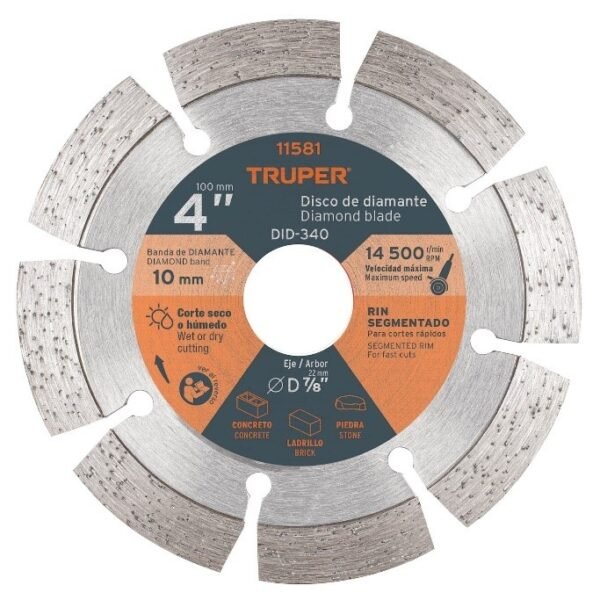Disco Diamantado 4" Segmentado 11581 TRUPER