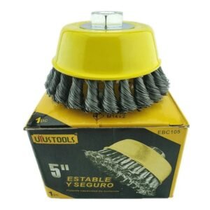 Grata Copa 5" Entorchada (Rosca 5/8") Amarilla EBC105 UYUSTOOLS