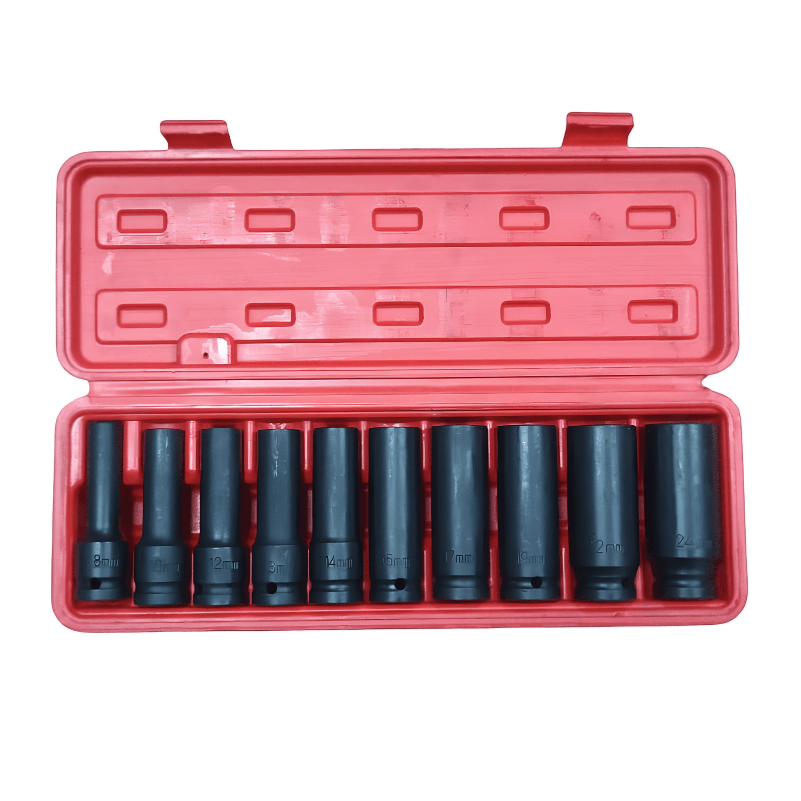 Copas Impacto 10-24mm (1/2) Largas 10 Piezas IO TOOLS 1 Copas Impacto 10-24mm (1/2) Largas 10 Piezas IO TOOLS