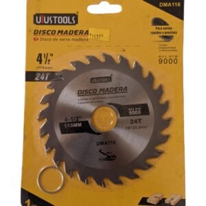 Sierra Circular 4-1/2″ x 24 Dientes Tungsteno Para Madera Eje 7/8″