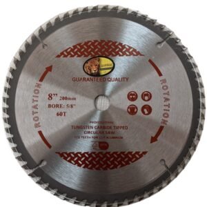 Sierra Circular 8″ x 60 Dientes Tungsteno Para Aluminio JAGUAR