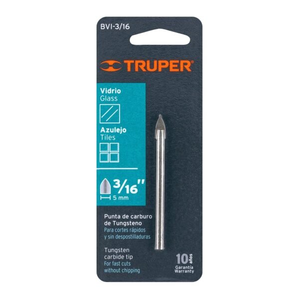 Broca Para Vidrio 5 mm (3/16") 11701 TRUPER