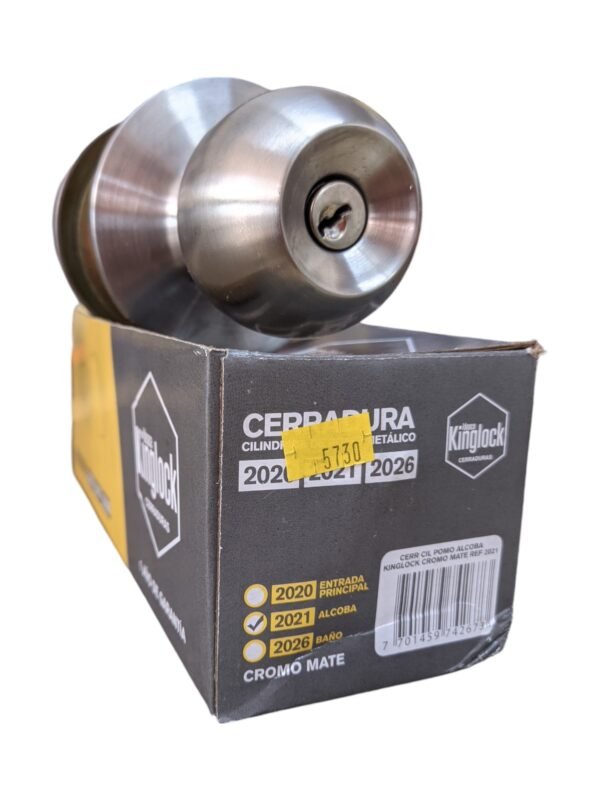 Cerradura Para Alcoba Cromo Mate Bola 2021 KINGLOCK