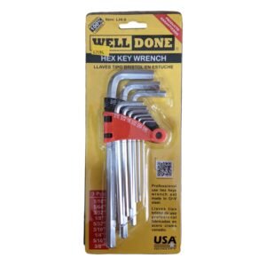 Llaves Allen Pulg 1/16″ – 3/8″ (9 Piezas) Largas WELLDONE