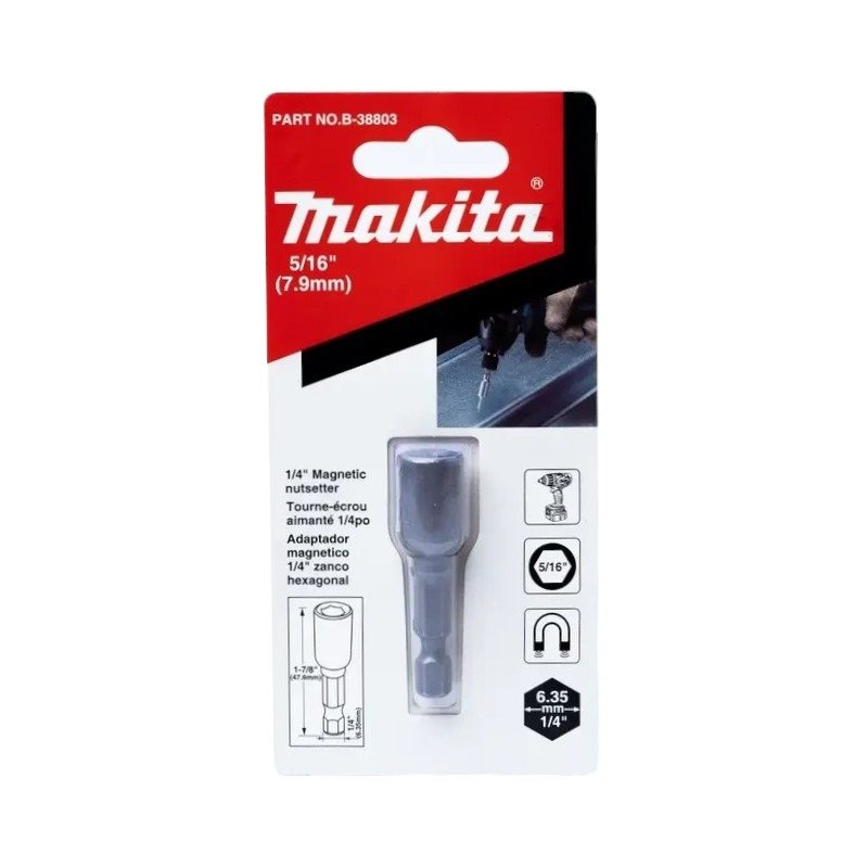 Copa Tornillo 5/16" Magnética B-38803 MAKITA 1 Copa Tornillo 5/16" Magnética B-38803 MAKITA
