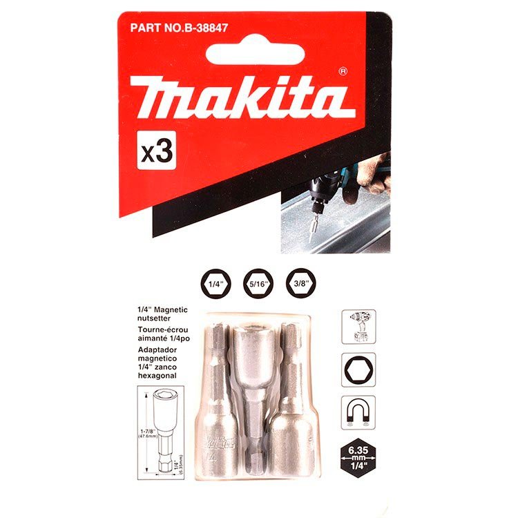 Copa Tornillo 1/4 + 5/16 + 3/8 B-38847 MAKITA 1 Copa Tornillo 1/4 + 5/16 + 3/8 B-38847 MAKITA