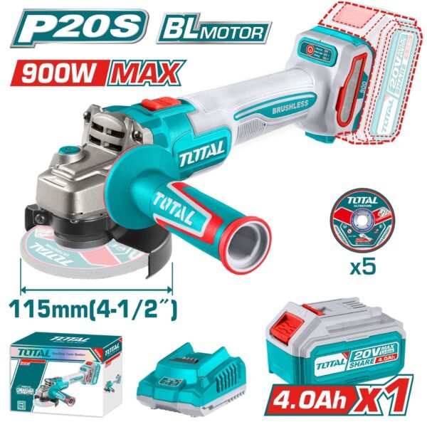 Pulidora 4-1/2"Inalámbrica  20V UTAGI261521 TOTAL