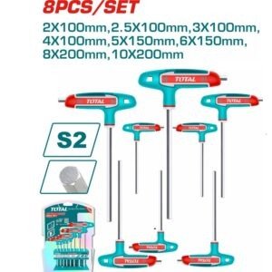 Llaves Allen MM 2 - 10MM 8 Piezas En "T" Largas THHW80816 TOTAL