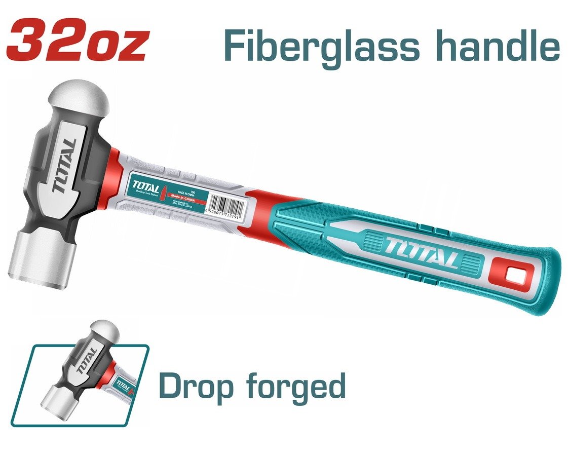 Martillo Bola 2Lb (32Oz) Fibra de Vidrio THBPH61032 TOTAL 1 Martillo Bola 2Lb (32Oz) Fibra de Vidrio THBPH61032 TOTAL