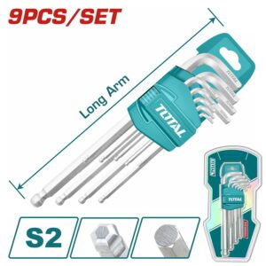 Llaves Allen MM 1.5 - 10MM 9 Piezas Punta De Bola THT106291 TOTAL