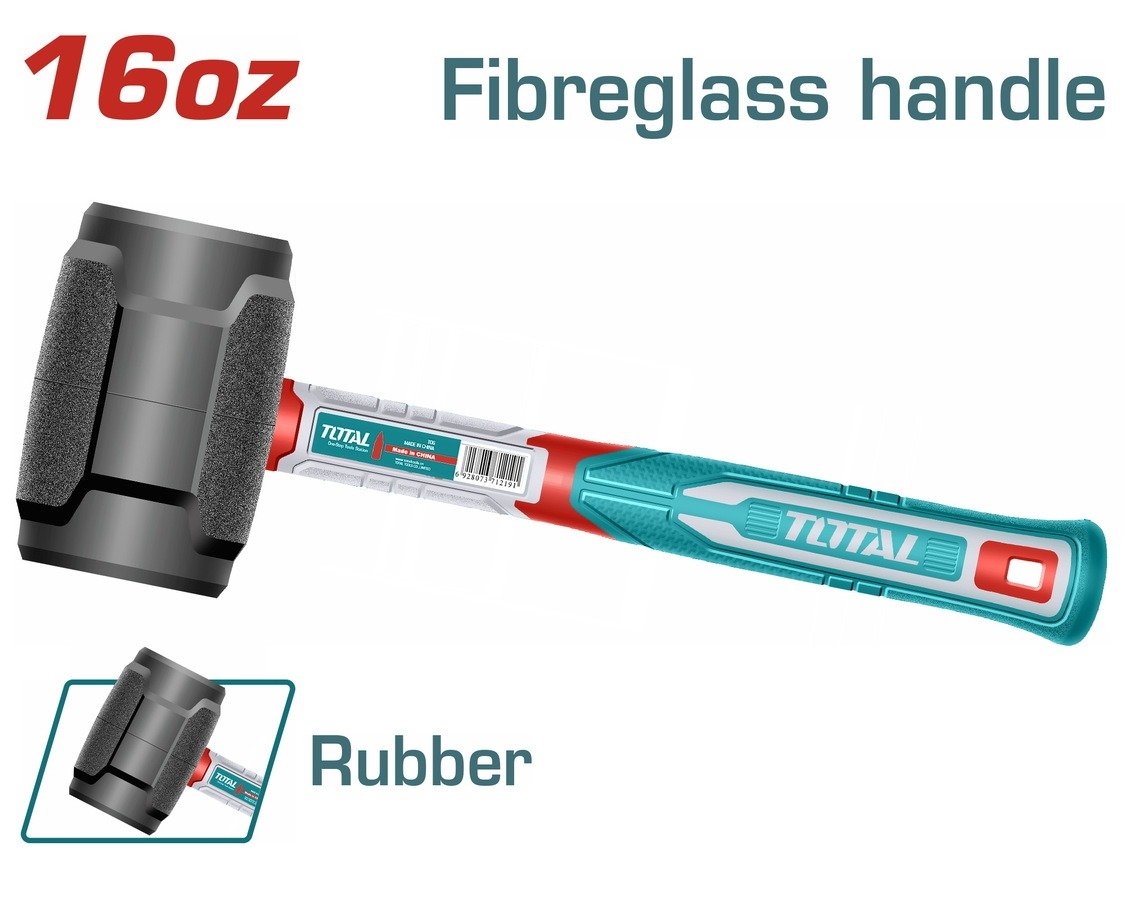 Martillo Caucho #2 (16Oz) Cabo Fibra de vidrio THRUH6816 TOTAL 1 Martillo Caucho #2 (16Oz) Cabo Fibra de vidrio THRUH6816 TOTAL