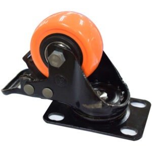 Rodachina 2″ Giratoria Con Freno NARANJA