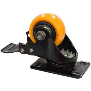Rodachina 1-1/2" Giratoria Con Freno NARANJA