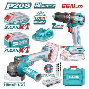 Pulidora 4-1/2" + Taladro 1/2" Inalámbricos Combo 20273 TOTAL