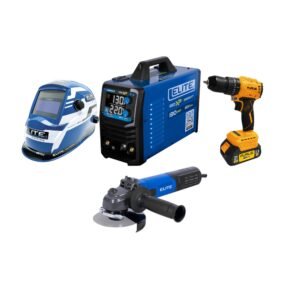 Soldador 130A Multiproceso + Taladro Inal. + Pulidora + Careta Combo ELITE