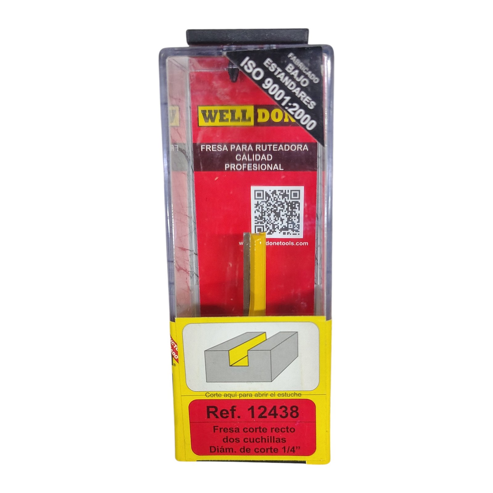 Fresa Recta Para Corte 1/4" (2 Filos) 12438 WELLDONE 1 Fresa Recta Para Corte 1/4" (2 Filos) 12438 WELLDONE