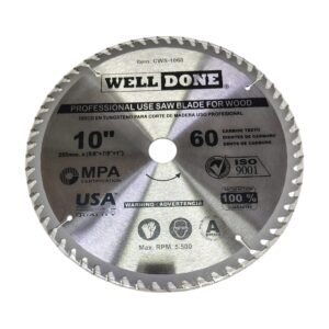 Sierra Circular 10" x 60 Dientes Tungsteno Madera CWS1060 WELLDONE