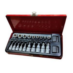 Copas Torx E10-24 y T20-70 + Puntas 27 Piezas Con Estuche