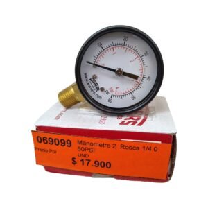 Manómetro 2″ Rosca 1/4″ 0 – 60PSI