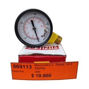 Manómetro 2" Rosca 1/4" 0 - 200PSI